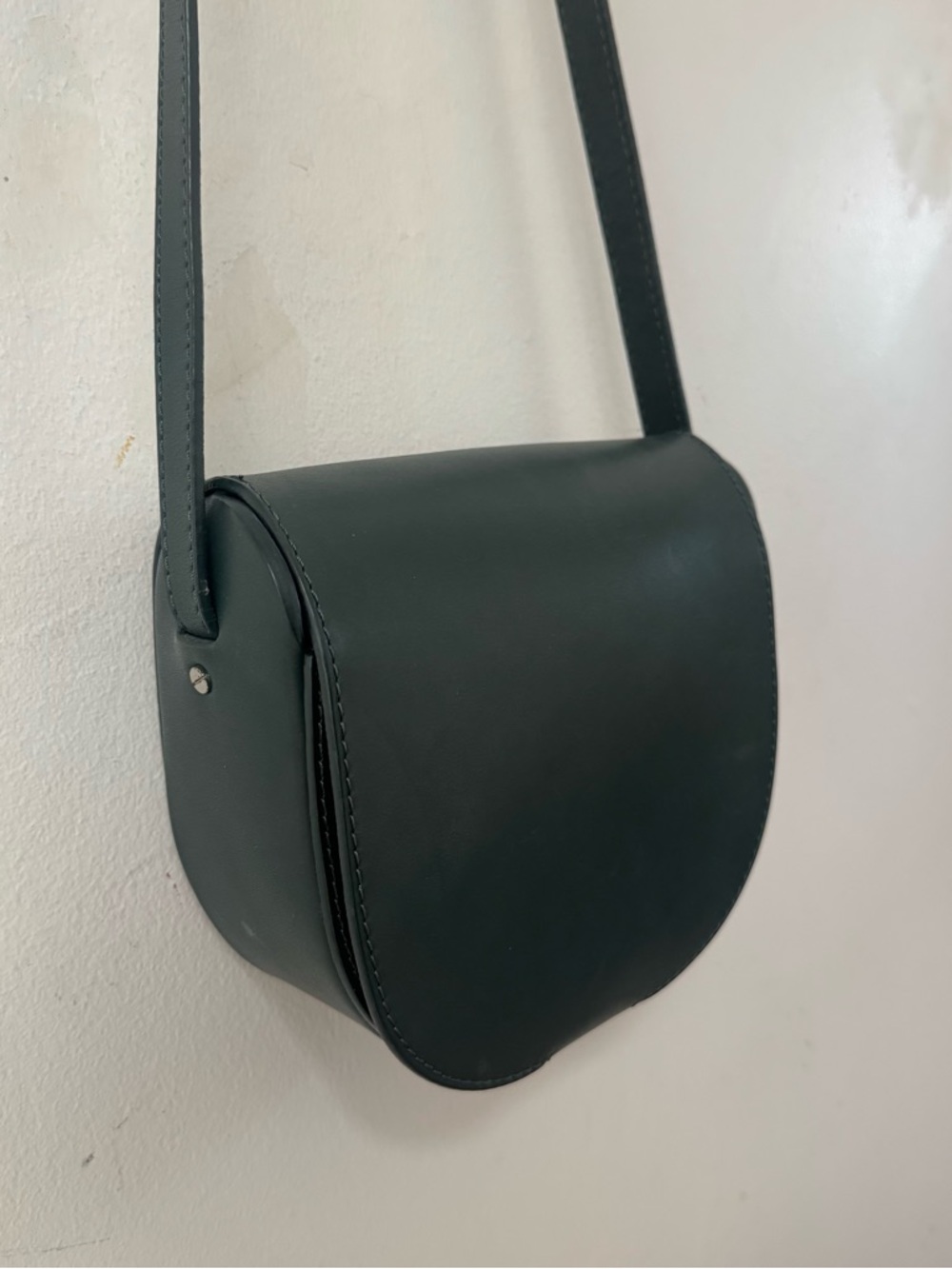 COS Dark Green Crossbody Leather Saddle Bag - Picture 14 of 16